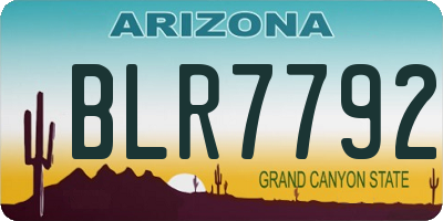 AZ license plate BLR7792