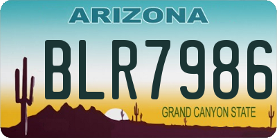 AZ license plate BLR7986