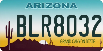 AZ license plate BLR8032