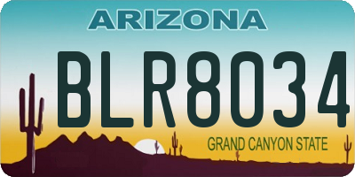 AZ license plate BLR8034