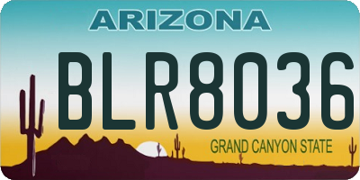 AZ license plate BLR8036