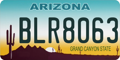 AZ license plate BLR8063