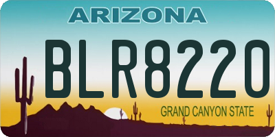 AZ license plate BLR8220