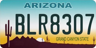 AZ license plate BLR8307