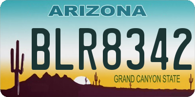AZ license plate BLR8342