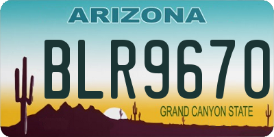 AZ license plate BLR9670
