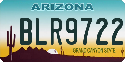 AZ license plate BLR9722
