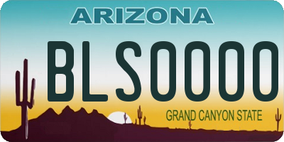 AZ license plate BLS0000