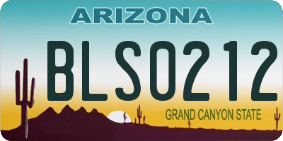 AZ license plate BLS0212