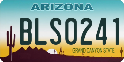 AZ license plate BLS0241