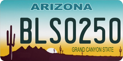 AZ license plate BLS0250
