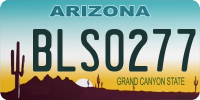 AZ license plate BLS0277