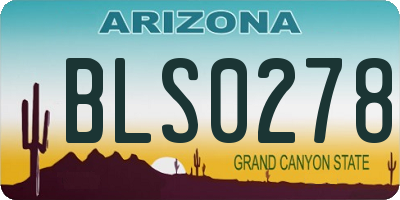 AZ license plate BLS0278