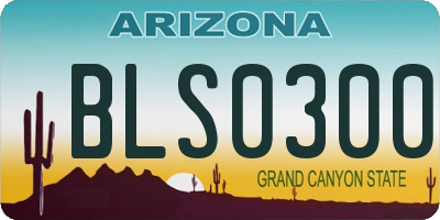 AZ license plate BLS0300