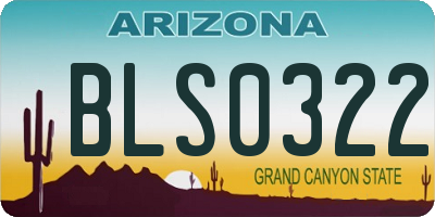 AZ license plate BLS0322