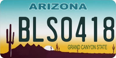 AZ license plate BLS0418