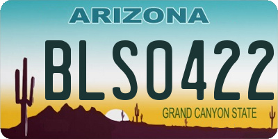 AZ license plate BLS0422