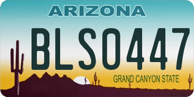 AZ license plate BLS0447