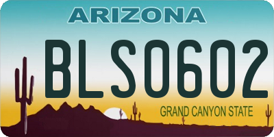 AZ license plate BLS0602