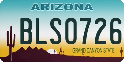 AZ license plate BLS0726
