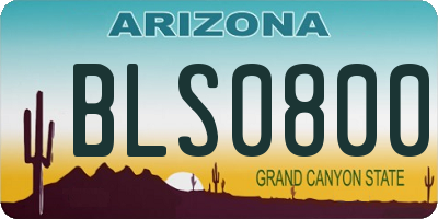 AZ license plate BLS0800
