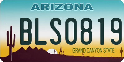 AZ license plate BLS0819