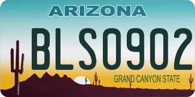AZ license plate BLS0902