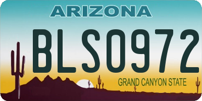 AZ license plate BLS0972