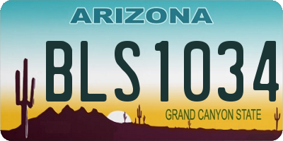 AZ license plate BLS1034