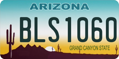 AZ license plate BLS1060