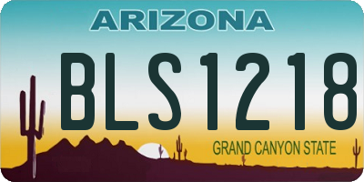 AZ license plate BLS1218