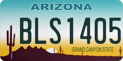 AZ license plate BLS1405