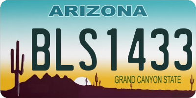 AZ license plate BLS1433