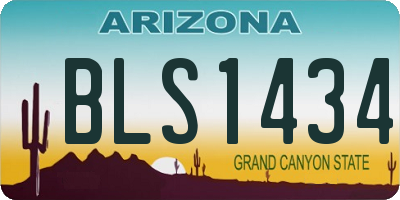 AZ license plate BLS1434