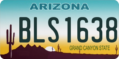AZ license plate BLS1638