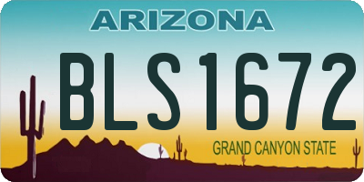 AZ license plate BLS1672