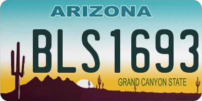 AZ license plate BLS1693