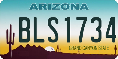 AZ license plate BLS1734