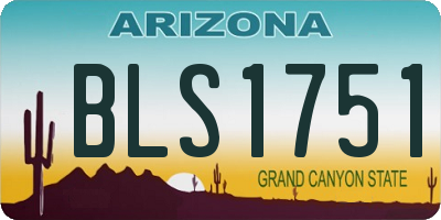 AZ license plate BLS1751