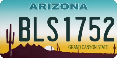 AZ license plate BLS1752