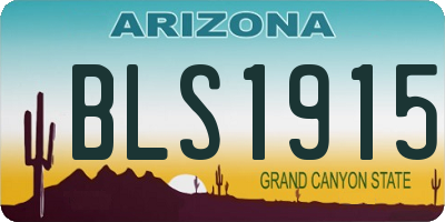 AZ license plate BLS1915