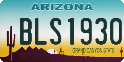 AZ license plate BLS1930