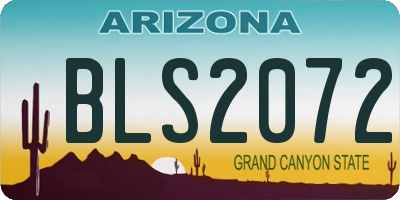AZ license plate BLS2072