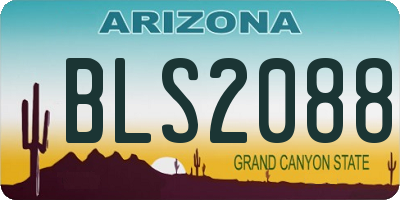AZ license plate BLS2088