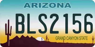 AZ license plate BLS2156