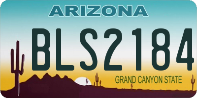 AZ license plate BLS2184