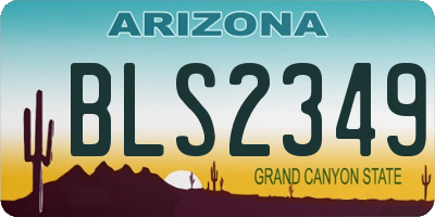 AZ license plate BLS2349