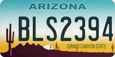 AZ license plate BLS2394