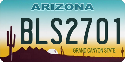 AZ license plate BLS2701