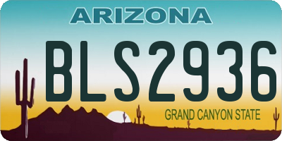 AZ license plate BLS2936